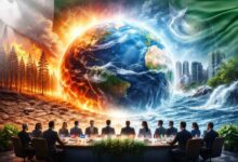 Global climate crisis 2026 showing wildfire flood storm and extreme weather impact worldwide