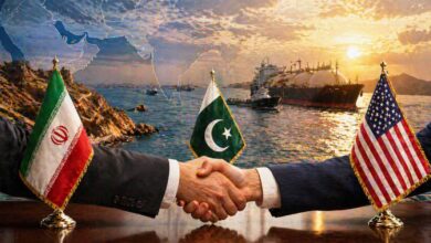 Iran US talks 2026 showing diplomatic meeting and Strait of Hormuz trade route