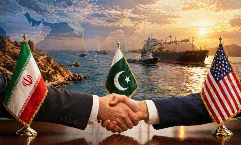 Iran US talks 2026 showing diplomatic meeting and Strait of Hormuz trade route