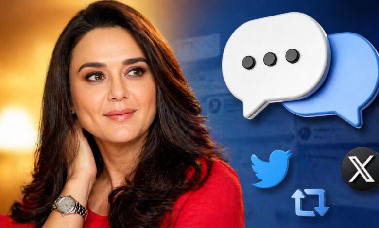 Preity Zinta viral reply 2026 showing actress reacting to social media comment