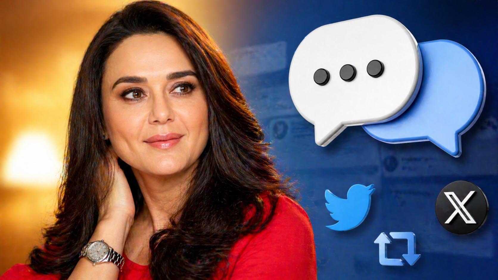 Preity Zinta viral reply 2026 showing actress reacting to social media comment
