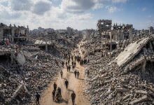 Gaza reconstruction cost 2026 showing damaged buildings and infrastructure after conflict in Gaza Strip