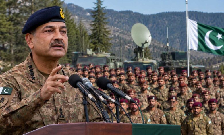 Asim Munir Pakistan progress statement 2026 during military visit and security speech