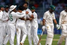 Bangladesh vs Pakistan Test series 2026 showing Bangladesh players celebrating historic Sylhet victory