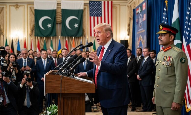 Donald Trump speaking about Field Marshal Asim Munir and Pakistan's role in international diplomacy
