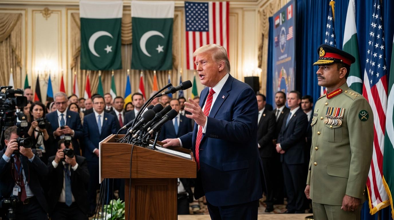 Donald Trump speaking about Field Marshal Asim Munir and Pakistan's role in international diplomacy