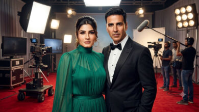 Raveena Tandon and Akshay Kumar attending a film event ahead of their reunion in Welcome to the Jungle