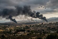 Smoke rises after reported Israeli strikes in southern Lebanon amid regional tensions