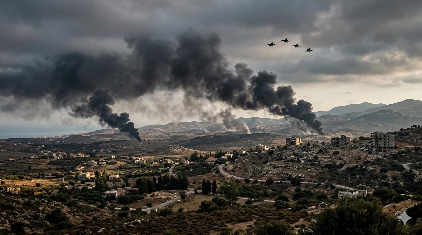 Smoke rises after reported Israeli strikes in southern Lebanon amid regional tensions