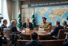 Rana Sanaullah discussing Pakistan Peace Diplomacy and regional stability during a media briefing
