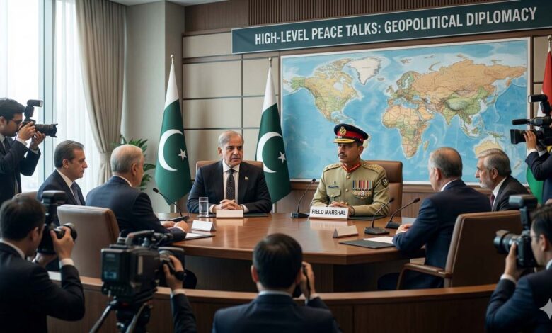 Rana Sanaullah discussing Pakistan Peace Diplomacy and regional stability during a media briefing