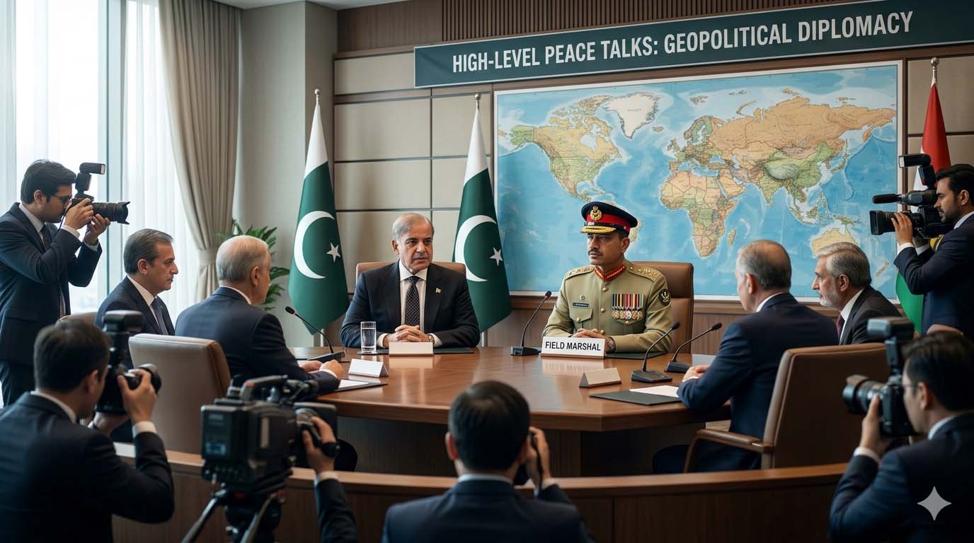 Rana Sanaullah discussing Pakistan Peace Diplomacy and regional stability during a media briefing