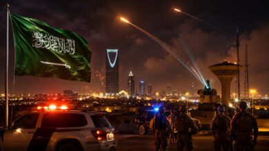 Saudi Al-Kharj Security Alert showing emergency warning activity amid Middle East regional tensions