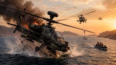 US Apache Helicopter Crash Near Strait of Hormuz with rescue operation underway in the Gulf region