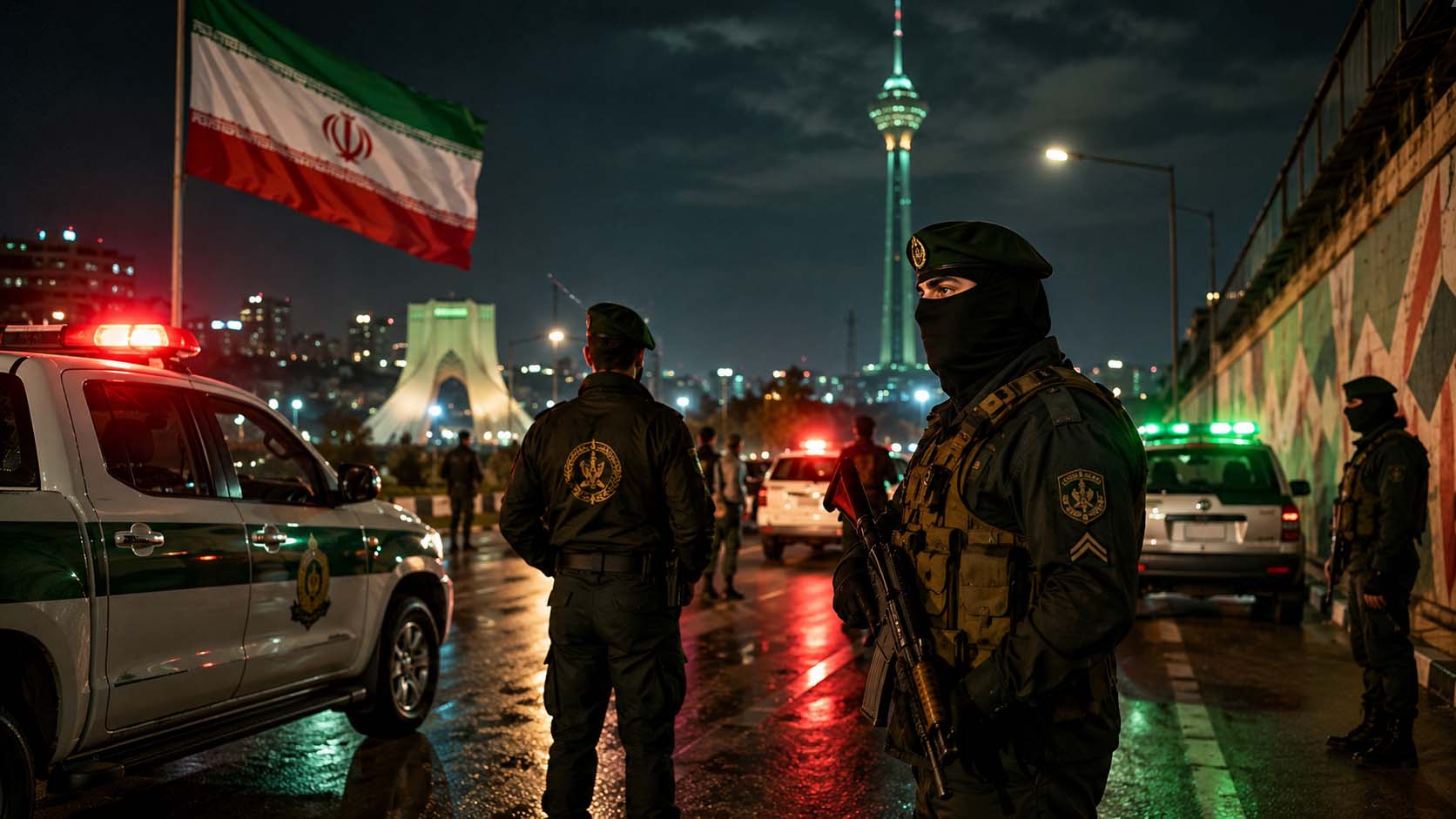 Iran Security Crackdown 2026 showing security forces during nationwide operations
