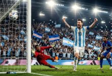 Lionel Messi celebrates as Argentina defeats Cape Verde 3-2 after extra time in the FIFA World Cup 2026 Round of 32.