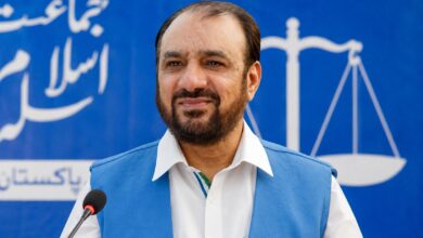 Jamaat-e-Islami Secretary General Amir-ul-Azeem during an official party event in Pakistan.