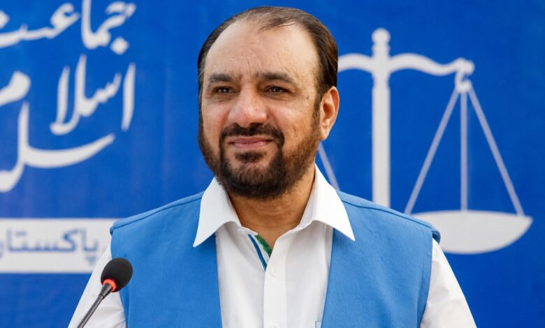 Jamaat-e-Islami Secretary General Amir-ul-Azeem during an official party event in Pakistan.