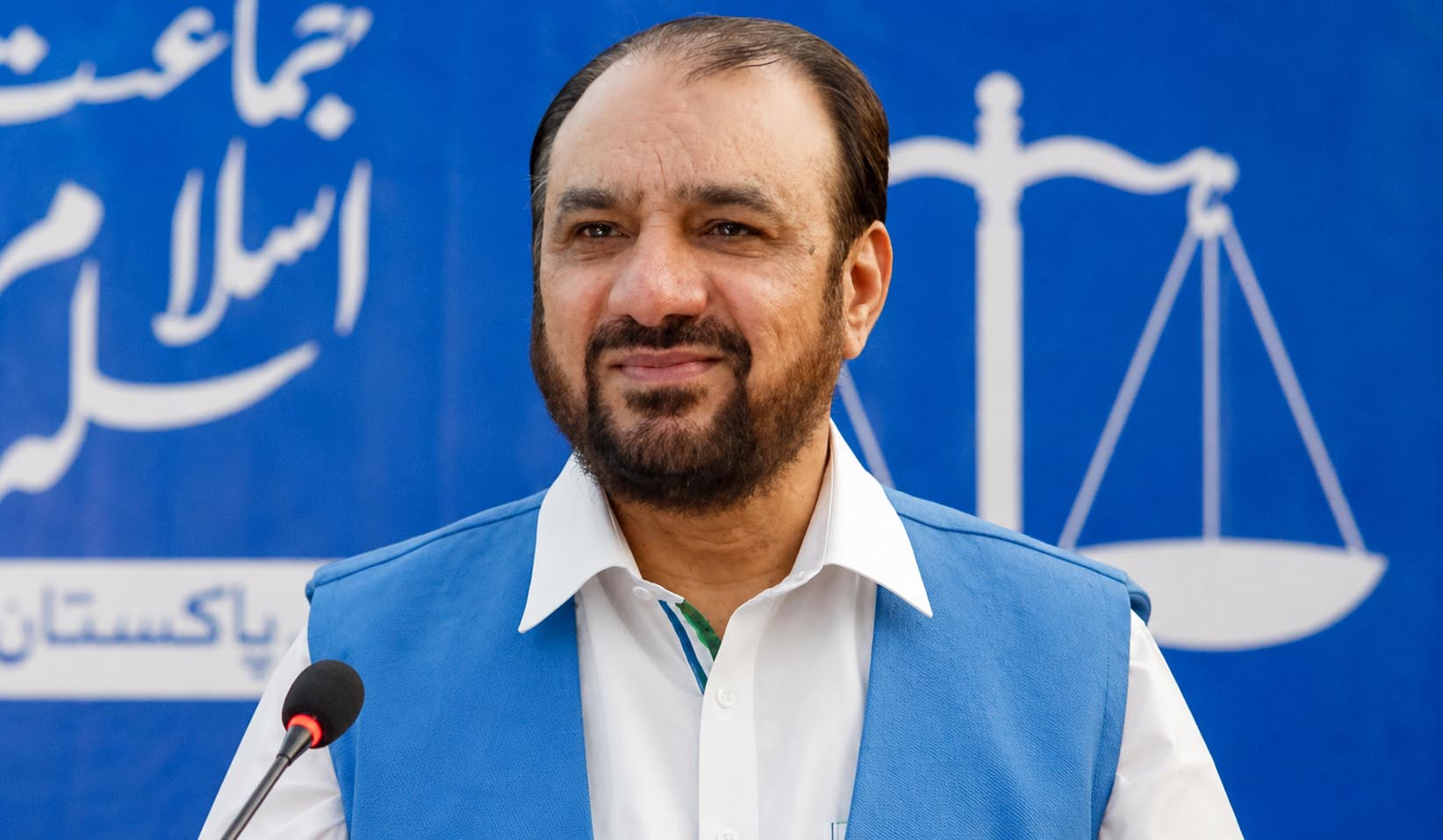 Jamaat-e-Islami Secretary General Amir-ul-Azeem during an official party event in Pakistan.