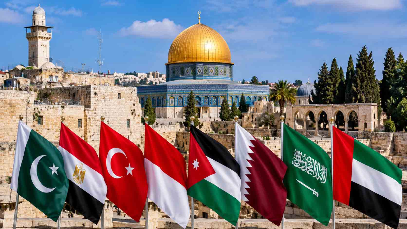 Al-Aqsa Mosque in Jerusalem as eight countries issue a joint statement regarding recent developments at the holy site.