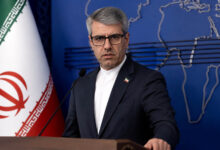 Iranian Foreign Ministry spokesperson Esmail Baghai addressing the media while discussing Iran-US diplomatic contacts.