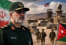 Iranian Revolutionary Guards statement regarding Jordan and US military bases amid rising Middle East tensions.
