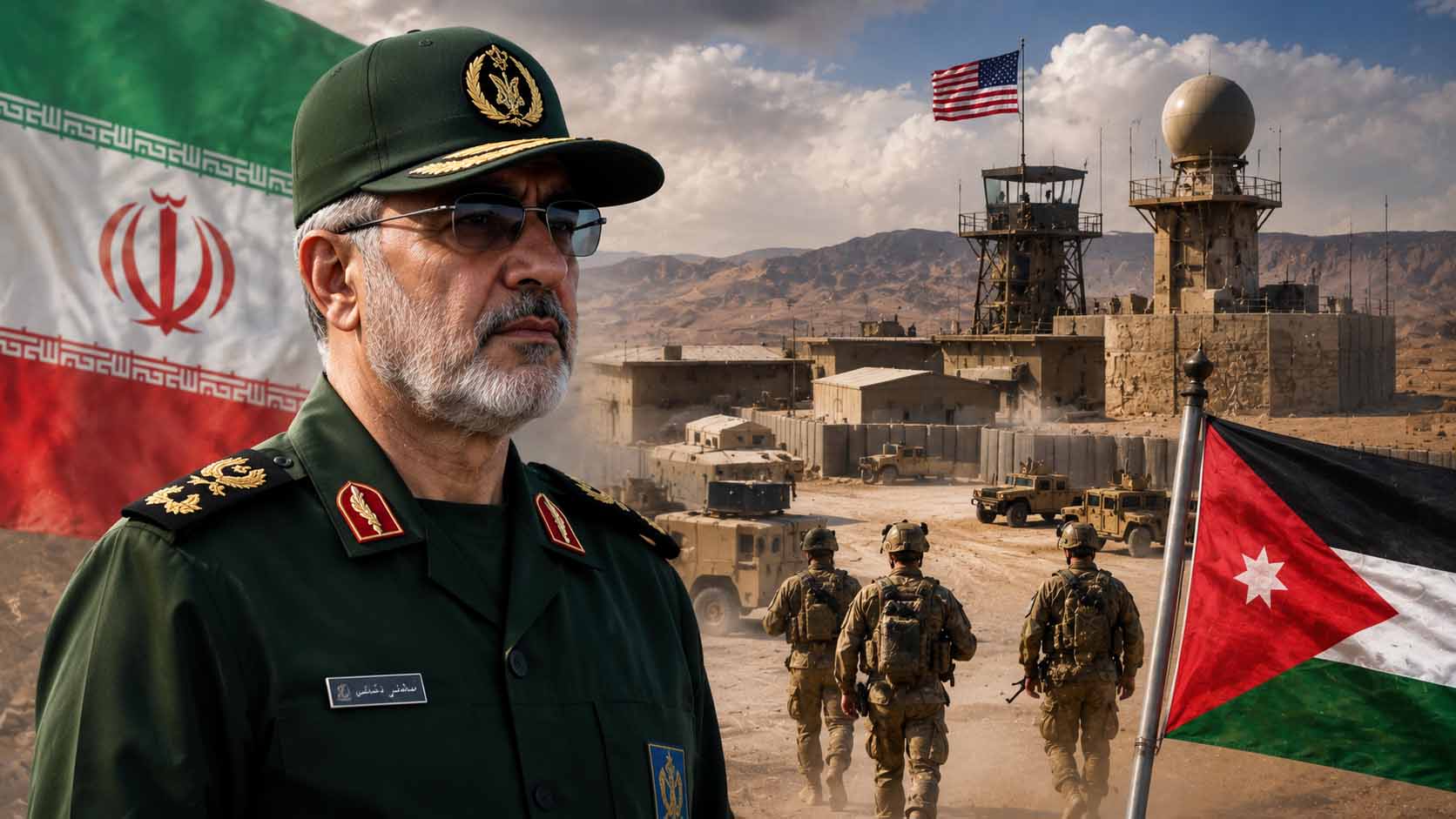 Iranian Revolutionary Guards statement regarding Jordan and US military bases amid rising Middle East tensions.