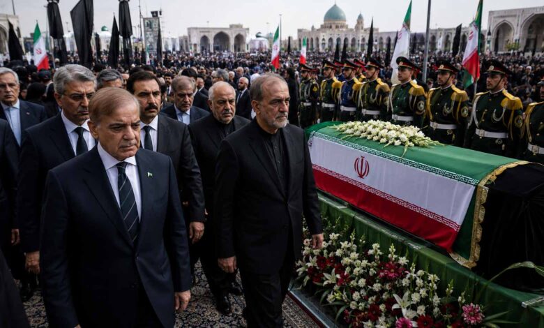 Pakistan Prime Minister Shehbaz Sharif and foreign delegations arriving in Tehran for Ayatollah Ali Khamenei's funeral ceremony