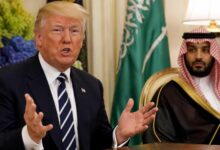 US President Donald Trump speaking at the White House about the proposed US-Saudi nuclear agreement.