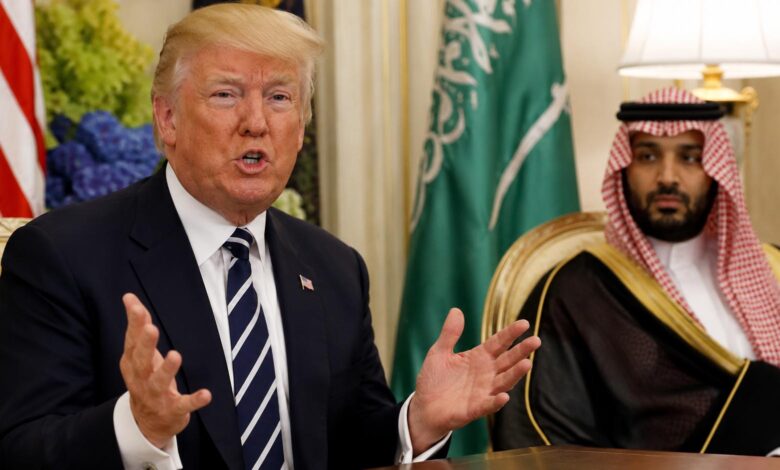 US President Donald Trump speaking at the White House about the proposed US-Saudi nuclear agreement.